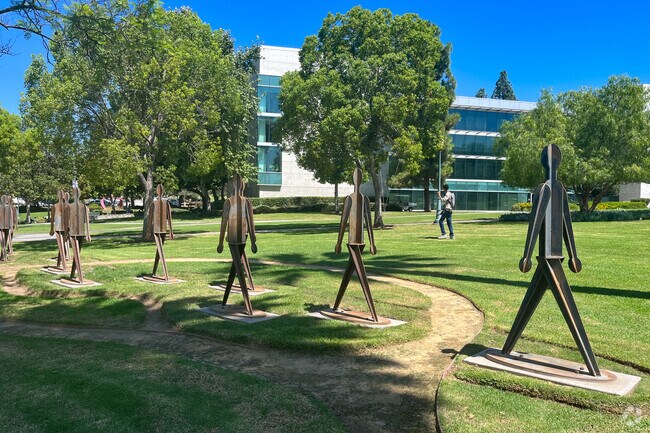 Sculptures at the Whittier College Campus.