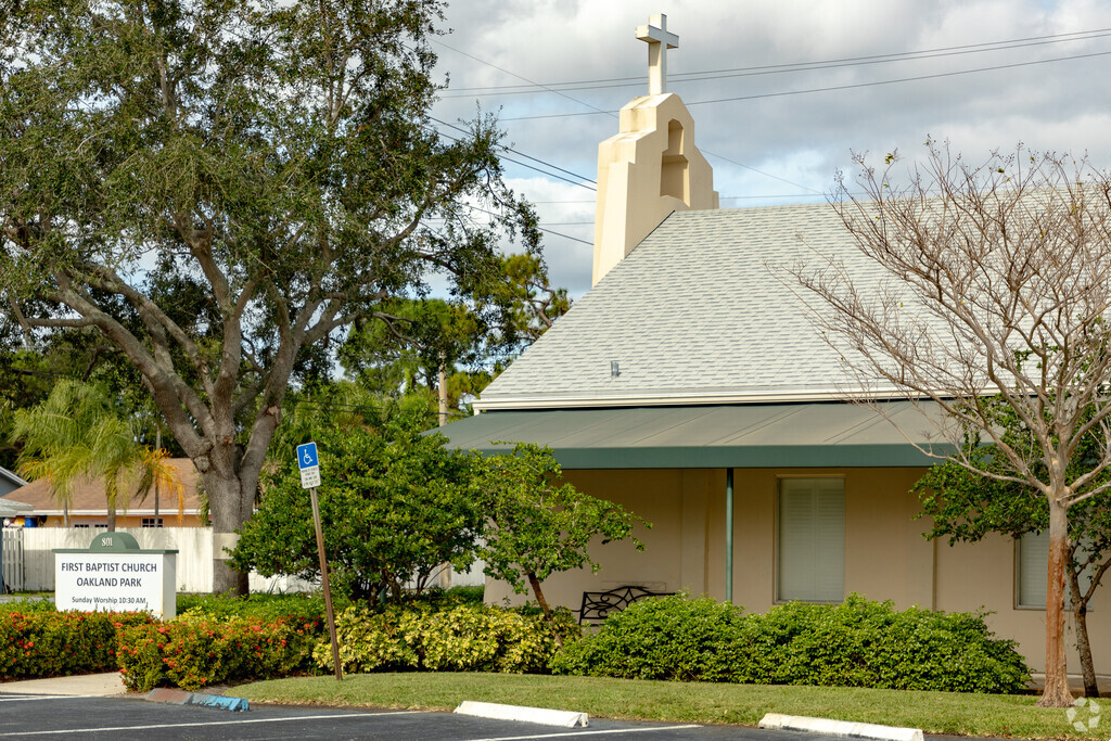 Church entrance to Lighthouse Christian Academy in Ft Lauderdale, FL.