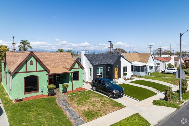Neighbors paint their stucco homes unique colors to spice up Chesterfield Square.