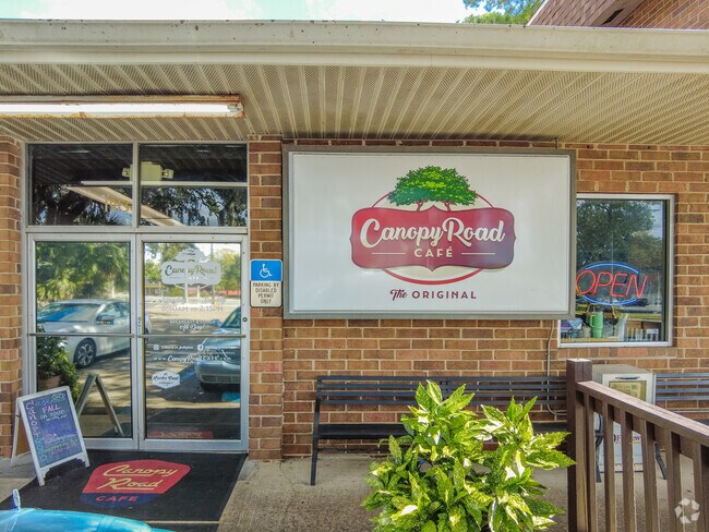 Canopy Road Cafe entrance invites diners to enjoy brunch in a cozy North Tallahassee setting.