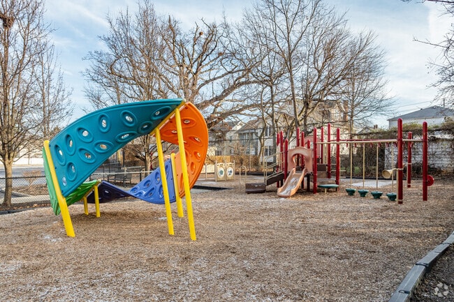 Children can play on the playground during recess at Horace Mann Elementary School.