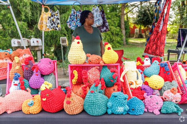 Vendors showcase their crafts and handmade goods at the Peach Festival.