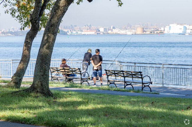 Some residents love to come to Hermon A. MacNeil Park to fish in College Point.