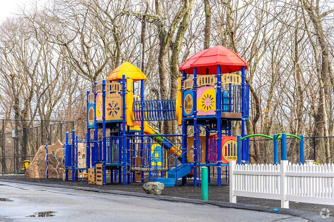 Milestones Day School has their playground and basketball court for students.