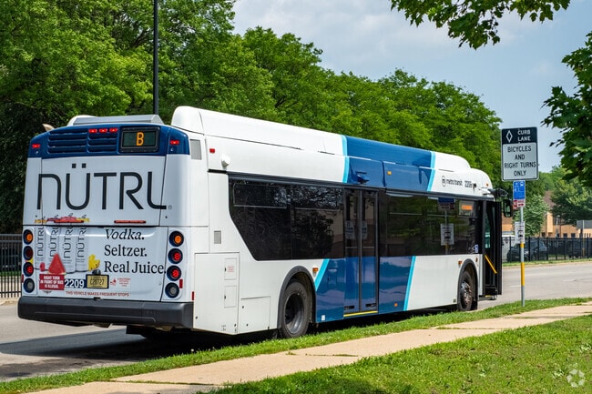 The EB bus line runs down Northport Drive, just south of Sherman Village.