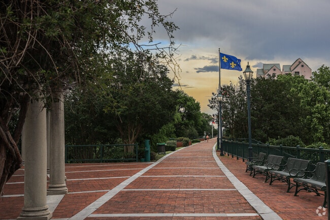 Lakemont residents often walk the Augusta Canal trail for sunset views downtown.