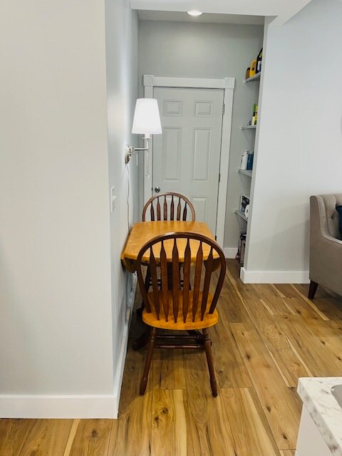 An expandable table and pantry shelving for all your dry goods and other things
