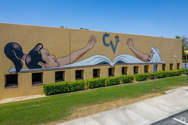 Coachella Valley High's wall art showcases creativity and expression.