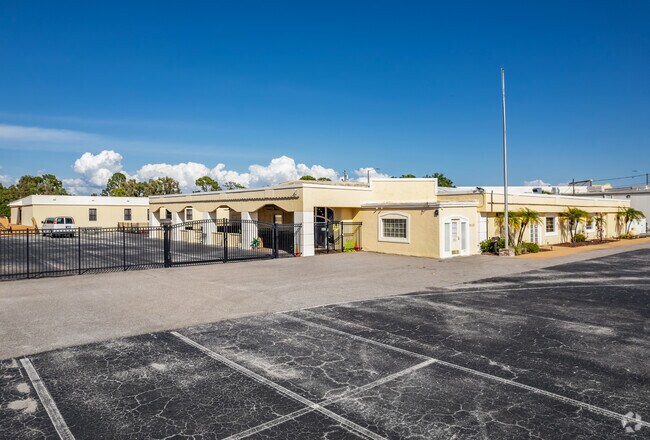 Most of Woodlawn community academy is gated off for security.