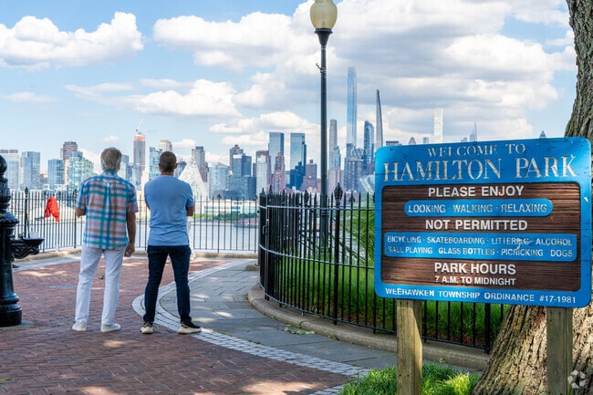 Hamilton Park in Weehawken offers an amazing view to visitors.