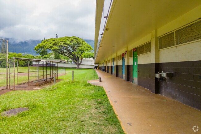 Students spend recess on the baseball field at Ahuimanu Elementary School.