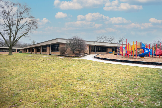 Kids flock to the playground next to Flossmoor Hills Elementary School after school.