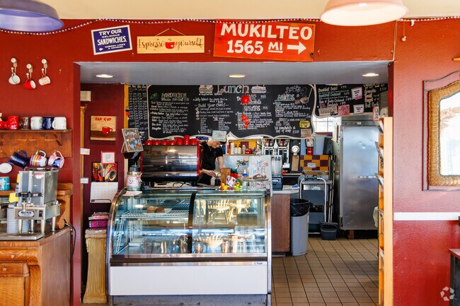 The Red Cup Cafe is a popular local coffee shop serving up fresh treats in Old Town Mukilteo.