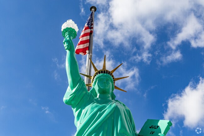 Lady Liberty can be found as a small monument in the heart of Smith Township.