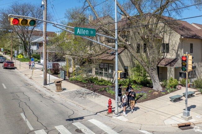 Students commuting to school in the Regent neighborhood.