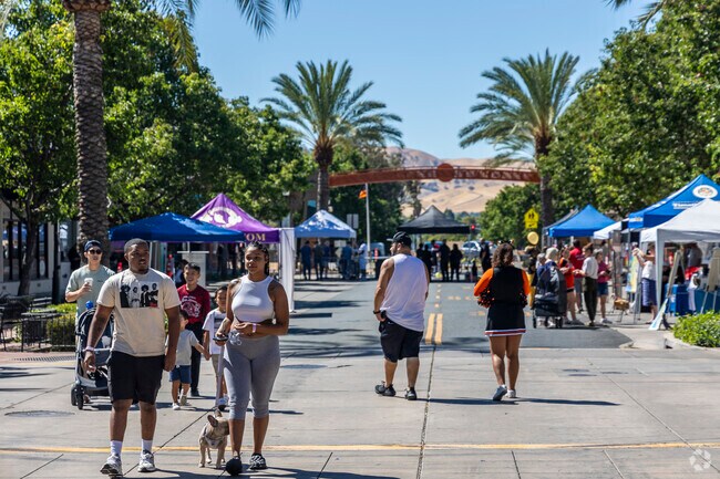 Pittsburg Seafood & Music Festival uses all of the old town shopping strip in Downtown Pittsburg.