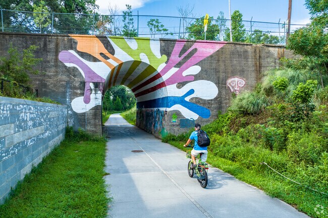 Colorful artwork decorates the Atlanta BeltLine path, which runs through Westview.