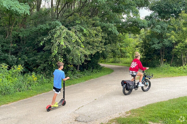 Kids enjoying their last week of summer in McDowell Grove multi-use trails in Warrenville.