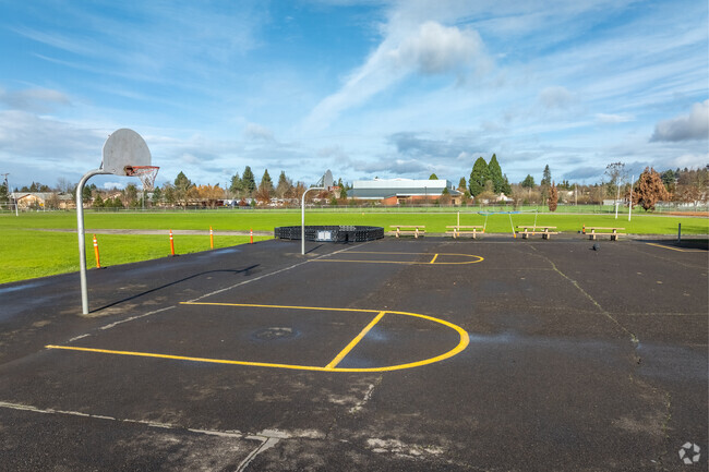 O'Hara Catholic Elementary School has outdoor basketball for students to play on in Eugene.