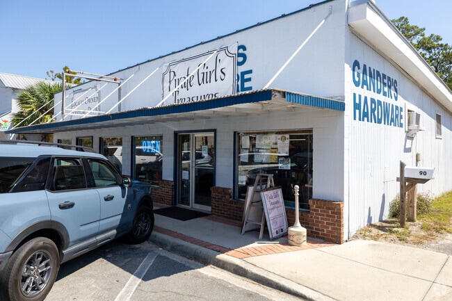 Pirate Girl's Treasures and Gander's Hardware showcase Lanark Village's coastal charm.