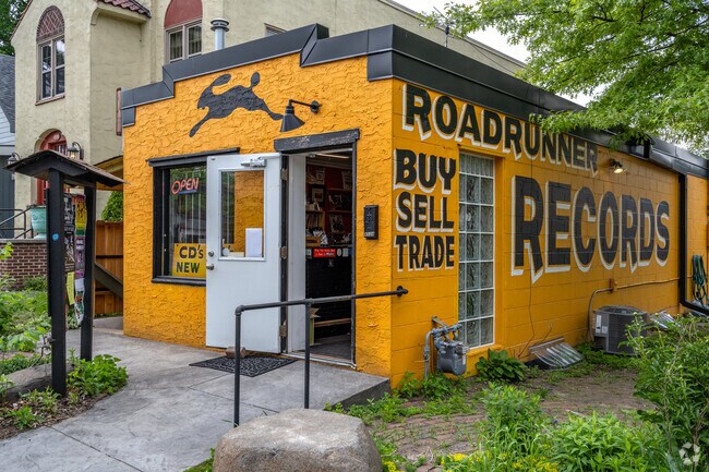Roadrunner Records is an iconic shop off Nicollet Ave in Tangletown.