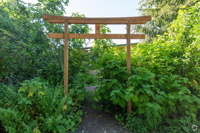 Japanese gate to the garden at Winterhaven Elementary School.