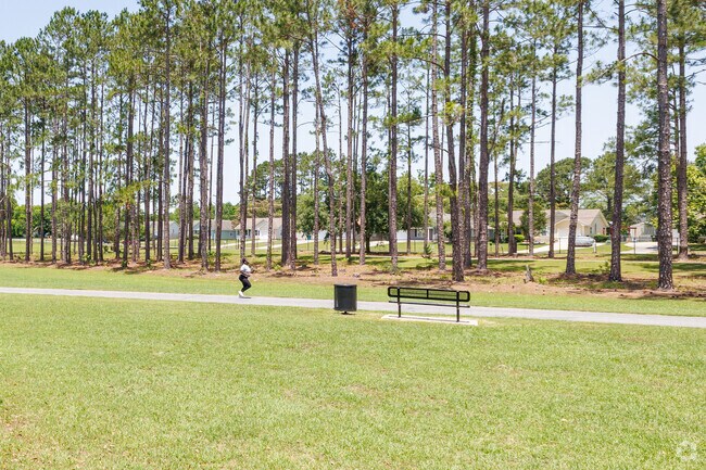 The jogging track at Freedom Park is a favorite exercise spot for Bemiss residents.