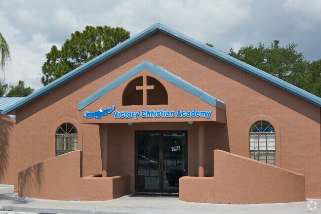 Main entrance to Victory Christian Academy in Malibu Groves, Orlando FL