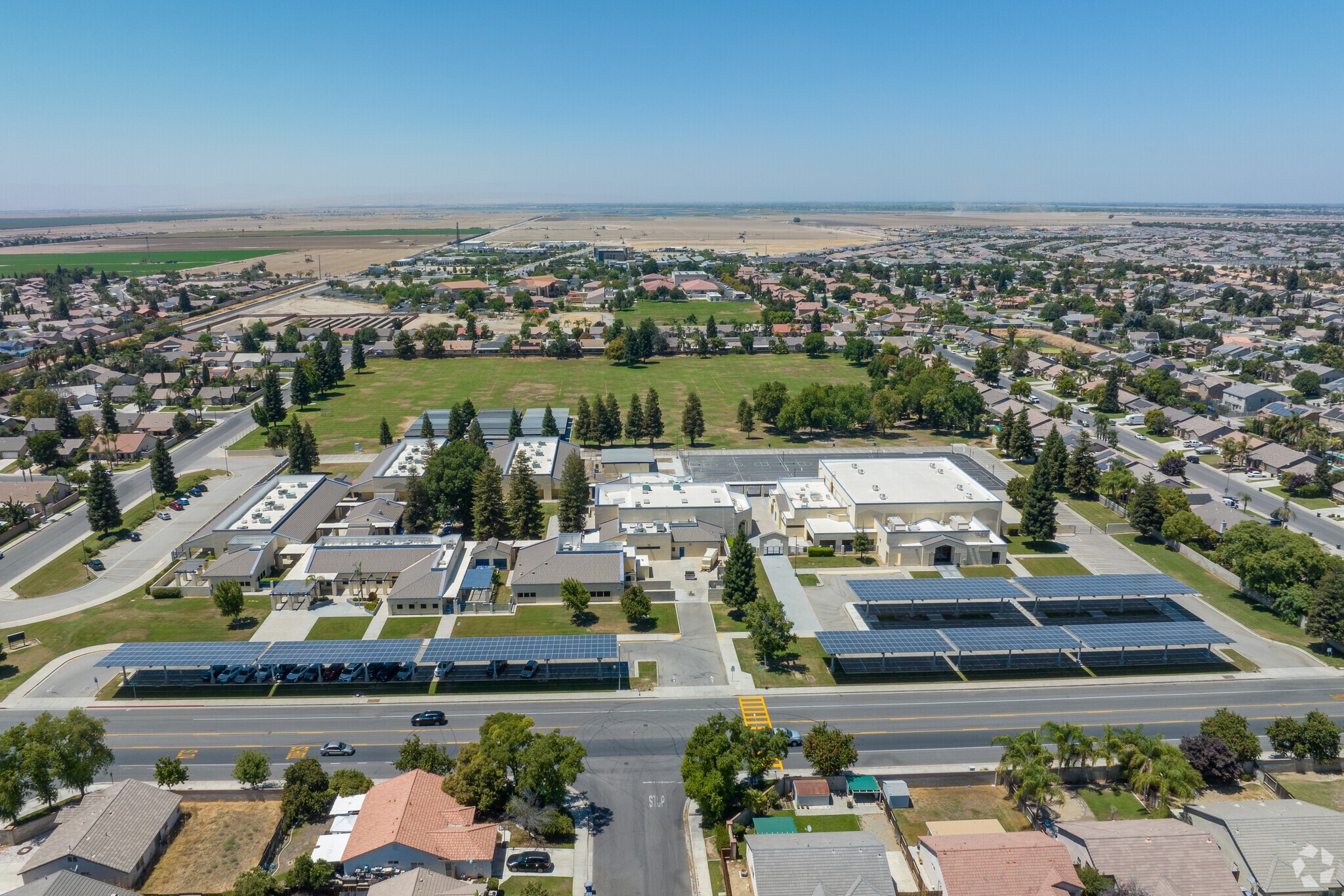 A look from above at Earl Warren Junior High School.