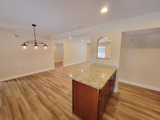 View of dining/living from kitchen island
