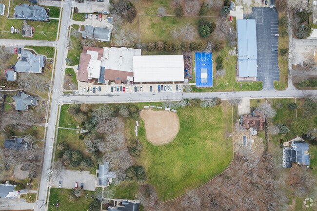 Put-in-Bay High School contains a baseball field and basketball court