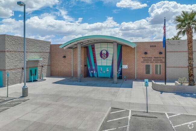The student population of Victoria Fertitta Middle School is 1,243, and the school serves 6-8.