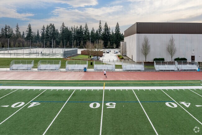 Neighbors can use the track after school hours at Evergreen High School in Vancouver, WA.
