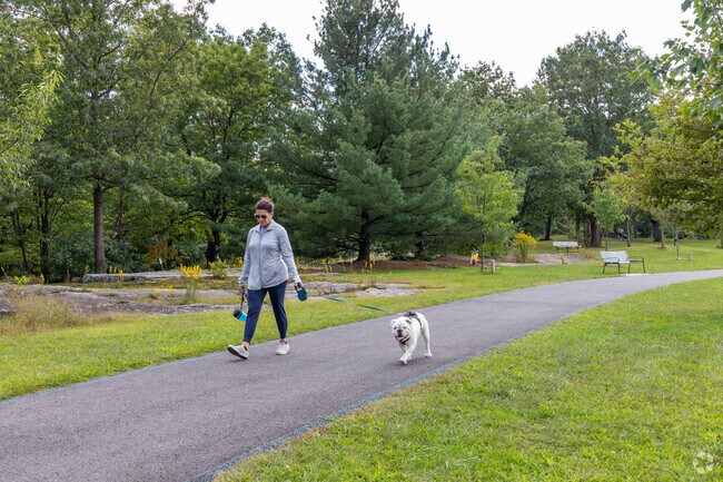 Locals walk their dogs at Nay Aug Park, minutes from the Greenridge neighborhood.
