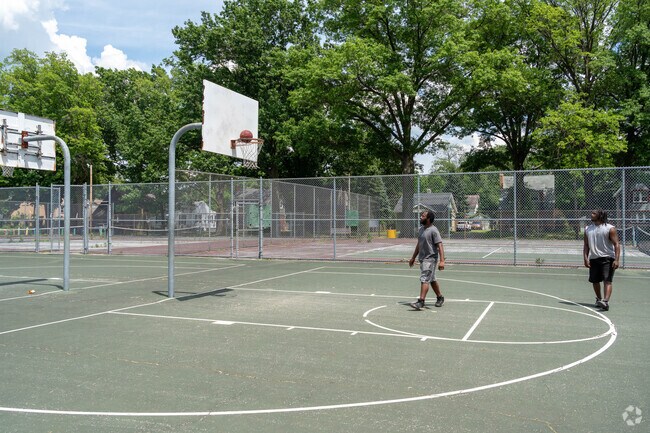 Go one-on-one at the Reservoir Park basketball courts in Goodyear Heights.