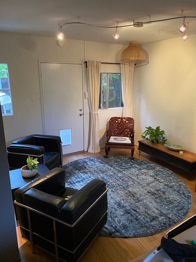 living room with a different furniture arrangement