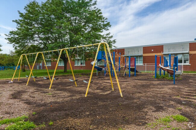 For recess, students in Newark can enjoy a large play area at Thurgood Marshall Elementary.