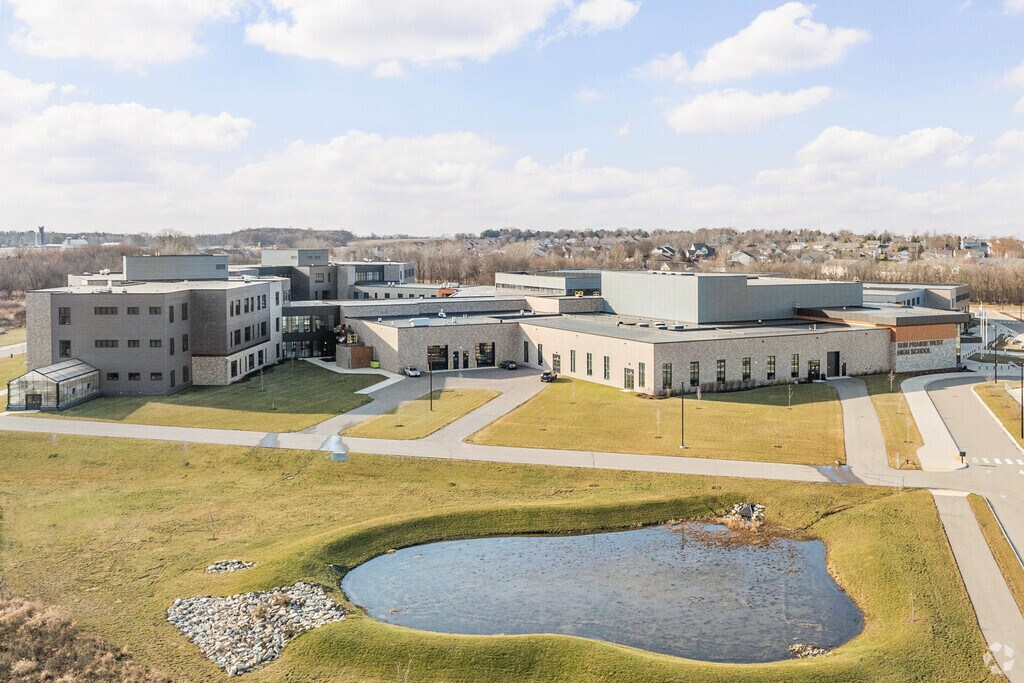 Sun Prairie West High School has approximately 1,400 enrolled students from the nearby area.