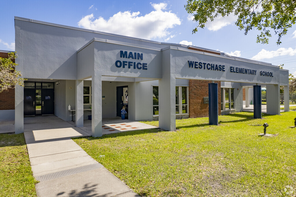 Front entrance to Westchase Elementary School.