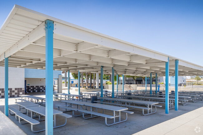 Students can enjoy lunch in the shade at Mountain View Middle School in Beaumont.
