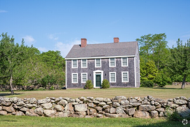 Property lines are very clearly marked by stone throughout West Tisbury