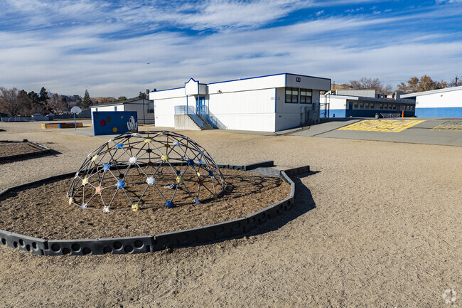 One of the jungle gyms at Lena Juniper Elementary School.