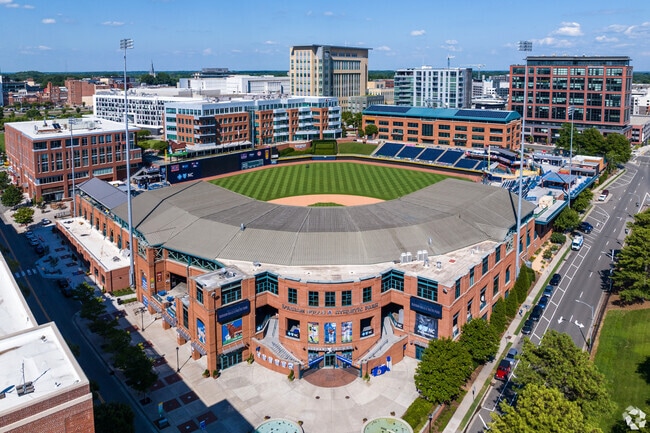 Fans can catch a Durham Bulls game at the Durham Athletic Park in downtown Durham, NC.