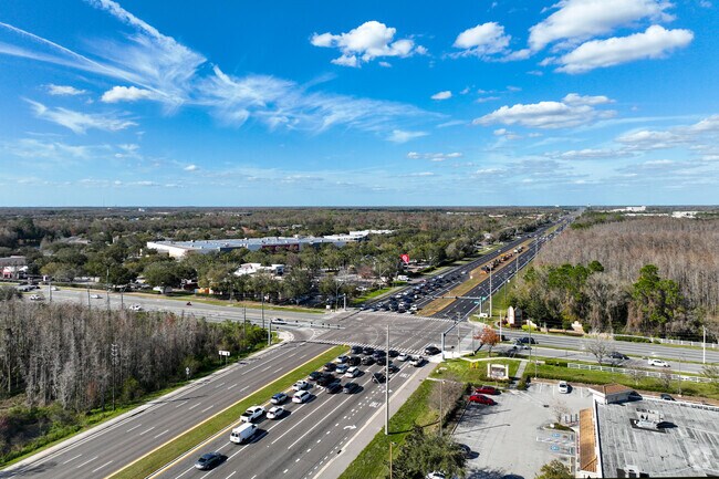 Bruce B Downs Blvd is a main artery for shopping and dining options near Live Oak Preserve.