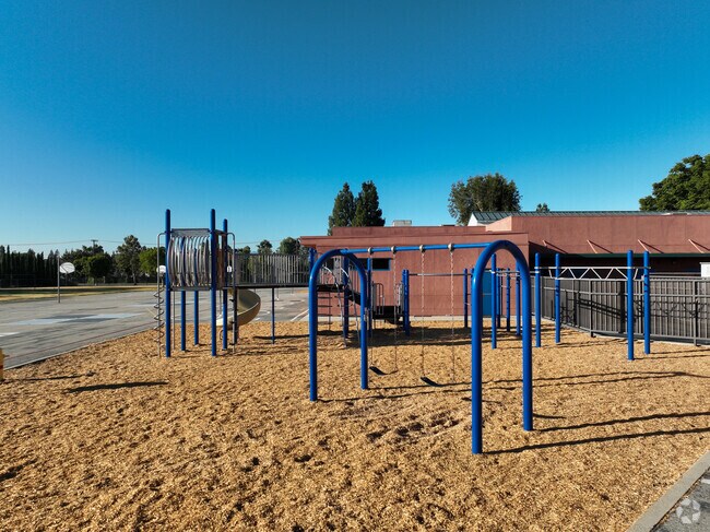 The playground at Bon View Elementary is popular during both recess and gym class.