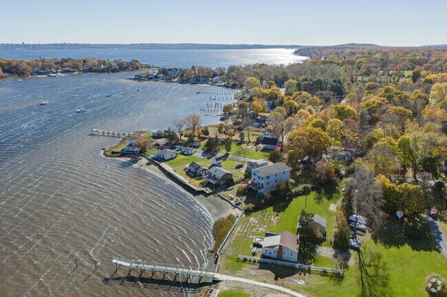 Looking over Swift's Point in Northeast Bristol - Kickemuit, the Narrows is the strait seen.