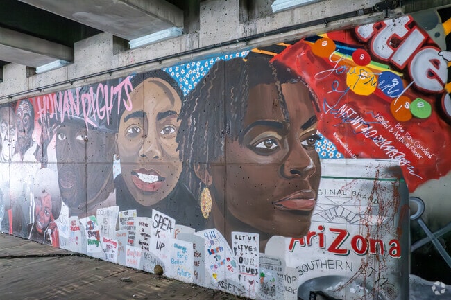 In the heart of Fairview you can reflect at the African American History Mural.