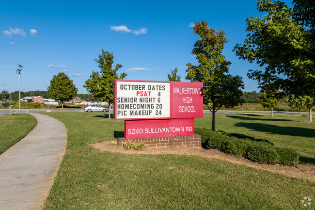 The Walkertown Middle School sign in Winston-Salem, NC.