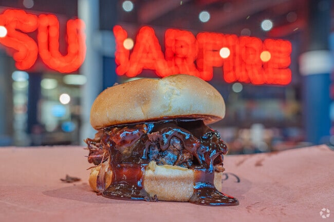 Sugarfire Smokehouse in downtown St. Louis, is known for their heaping barbecue sandwiches.