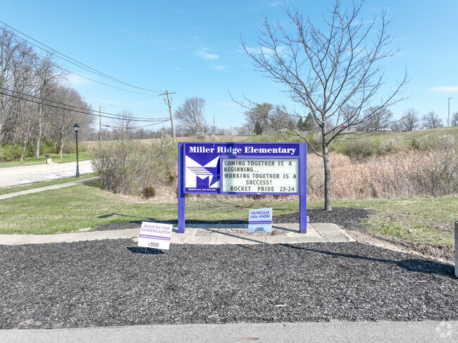 Here is the view of the Miller Ridge Elementary School entrance signage.